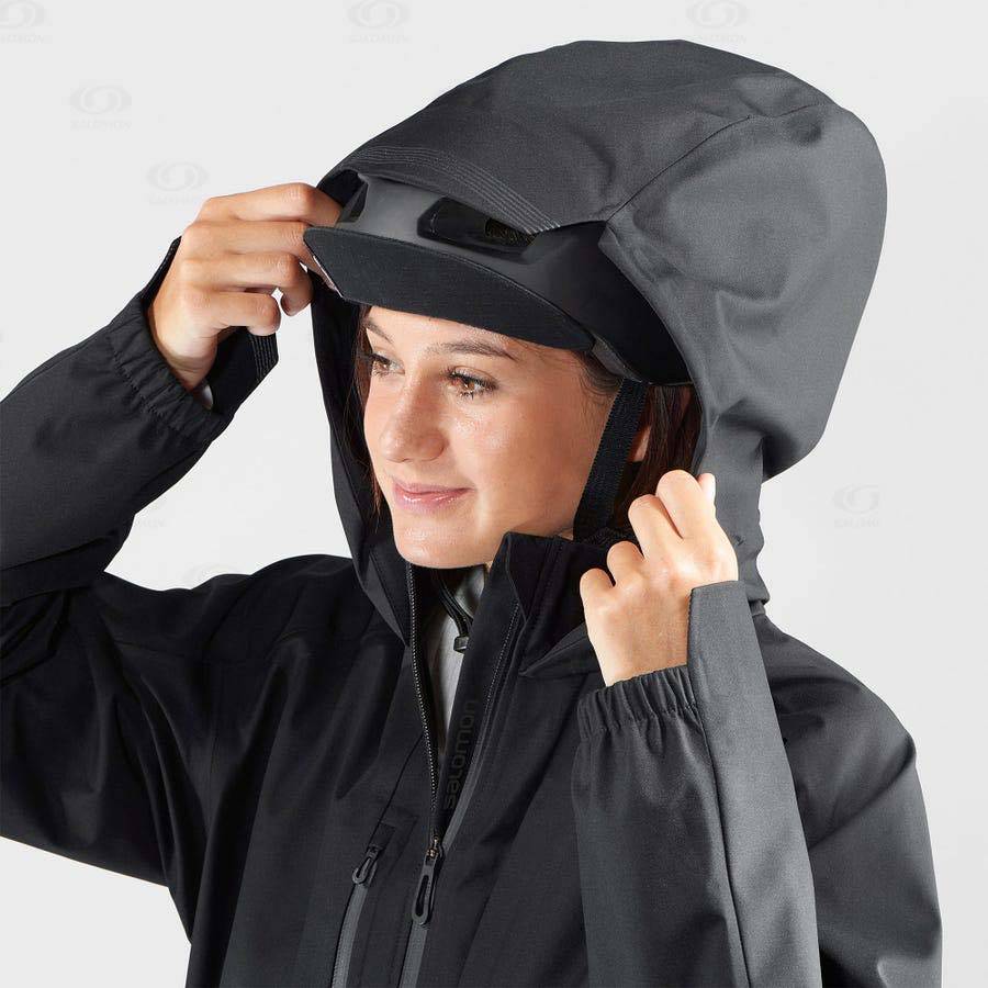 Black Women's Salomon OUTLIFE WP COMMUTER PARKA W Waterproof Jackets | USA-O2188