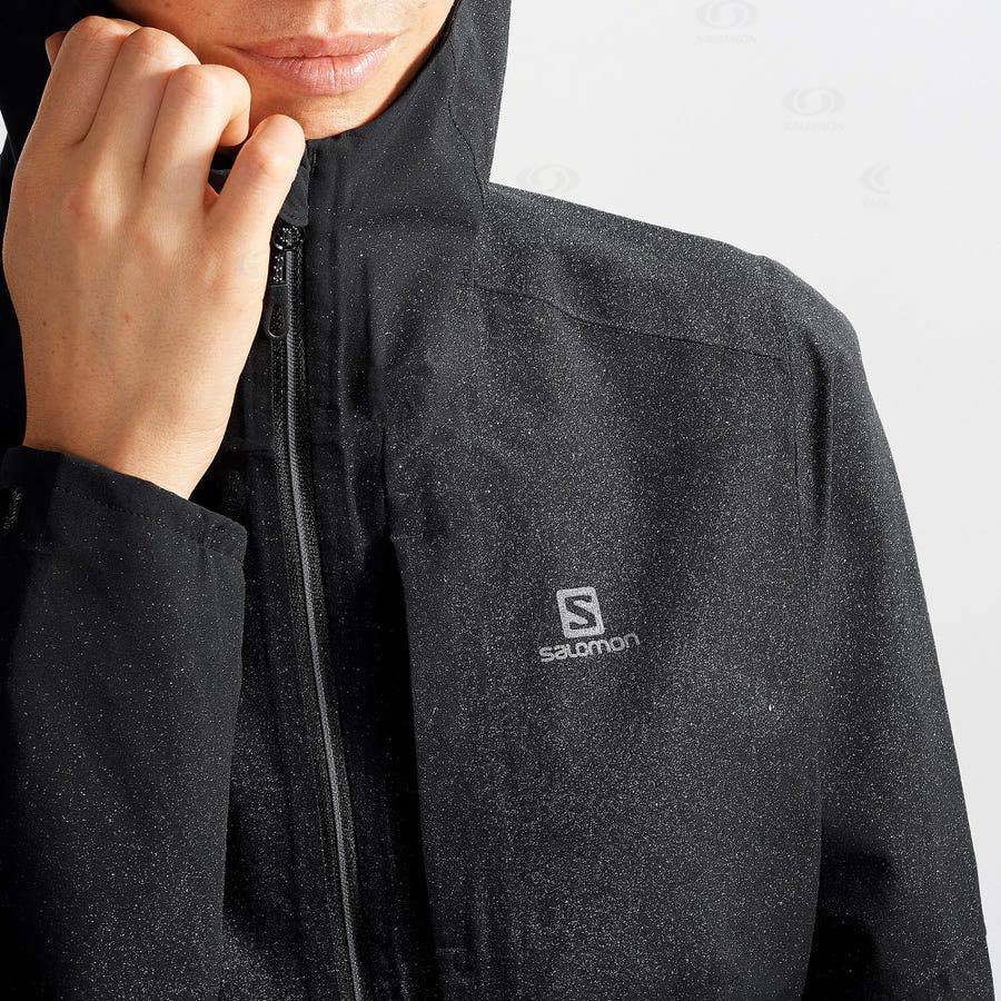 Black Women's Salomon OUTRACK WATERPROOF 2.5L Waterproof Jackets | USA-W4140