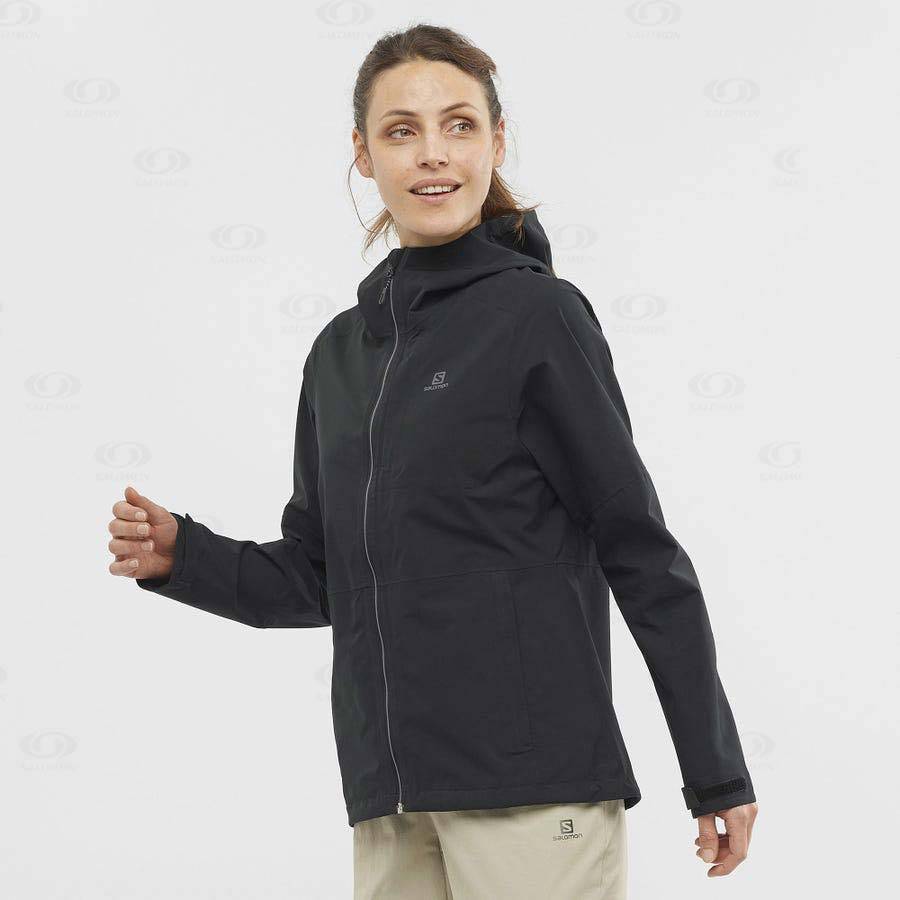 Black Women's Salomon OUTRACK WATERPROOF 2.5L Waterproof Jackets | USA-W4140