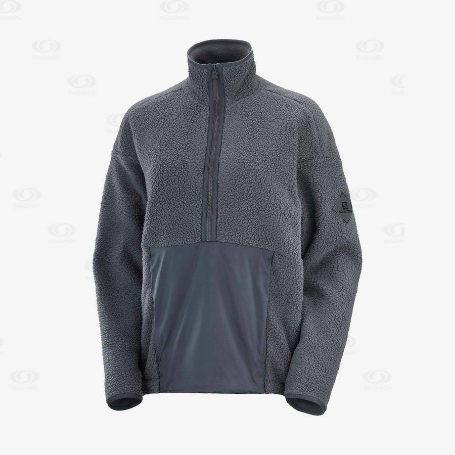 Black Women\'s Salomon SNOWSHELTER TEDDY Hoodie | USA-S1044