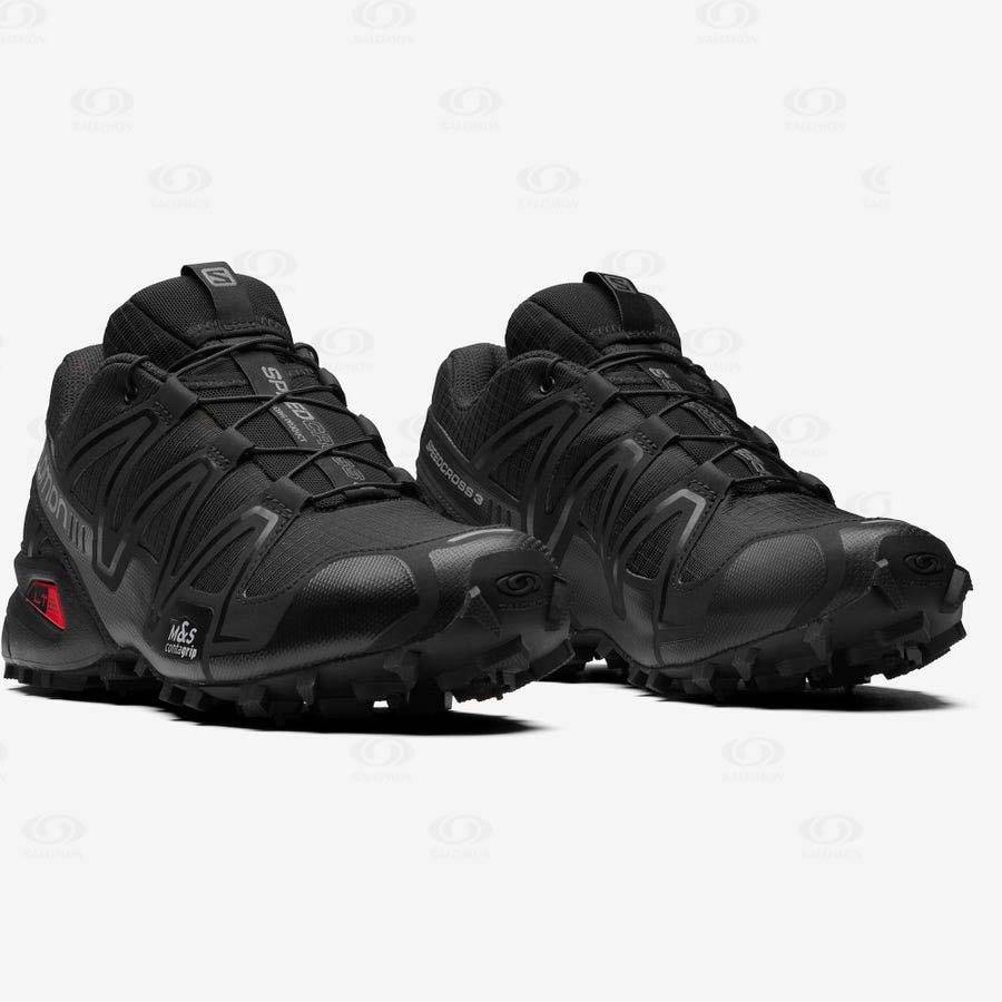 Black Women's Salomon SPEEDCROSS 3 Sneakers | USA-A1367