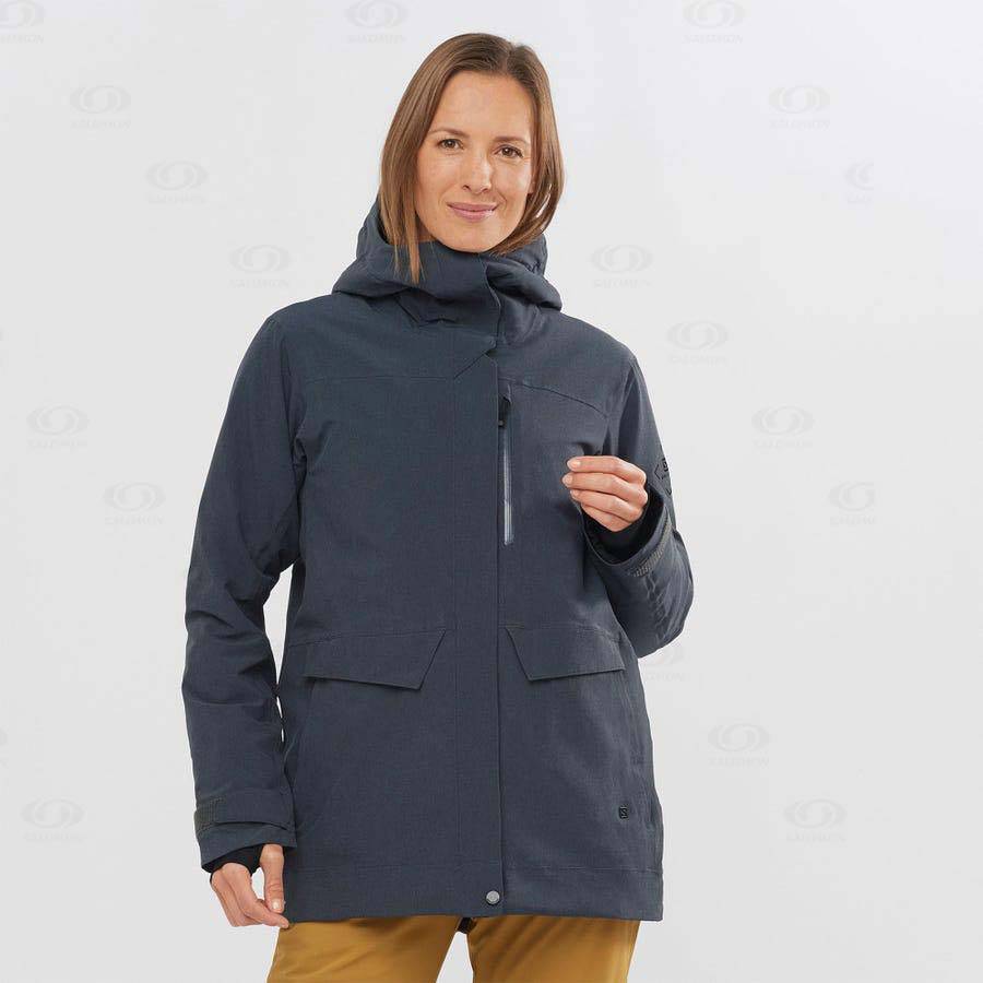Black Women's Salomon STANCE CARGO Ski Jackets | USA-O1287