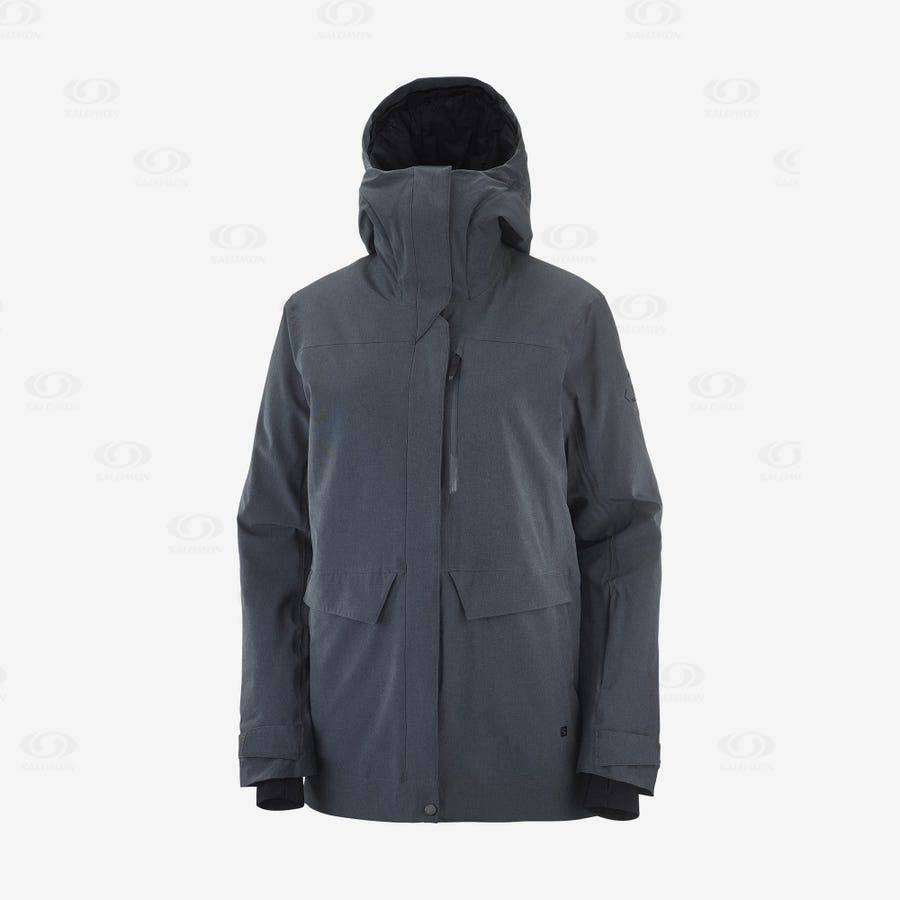 Black Women\'s Salomon STANCE CARGO Ski Jackets | USA-O1287