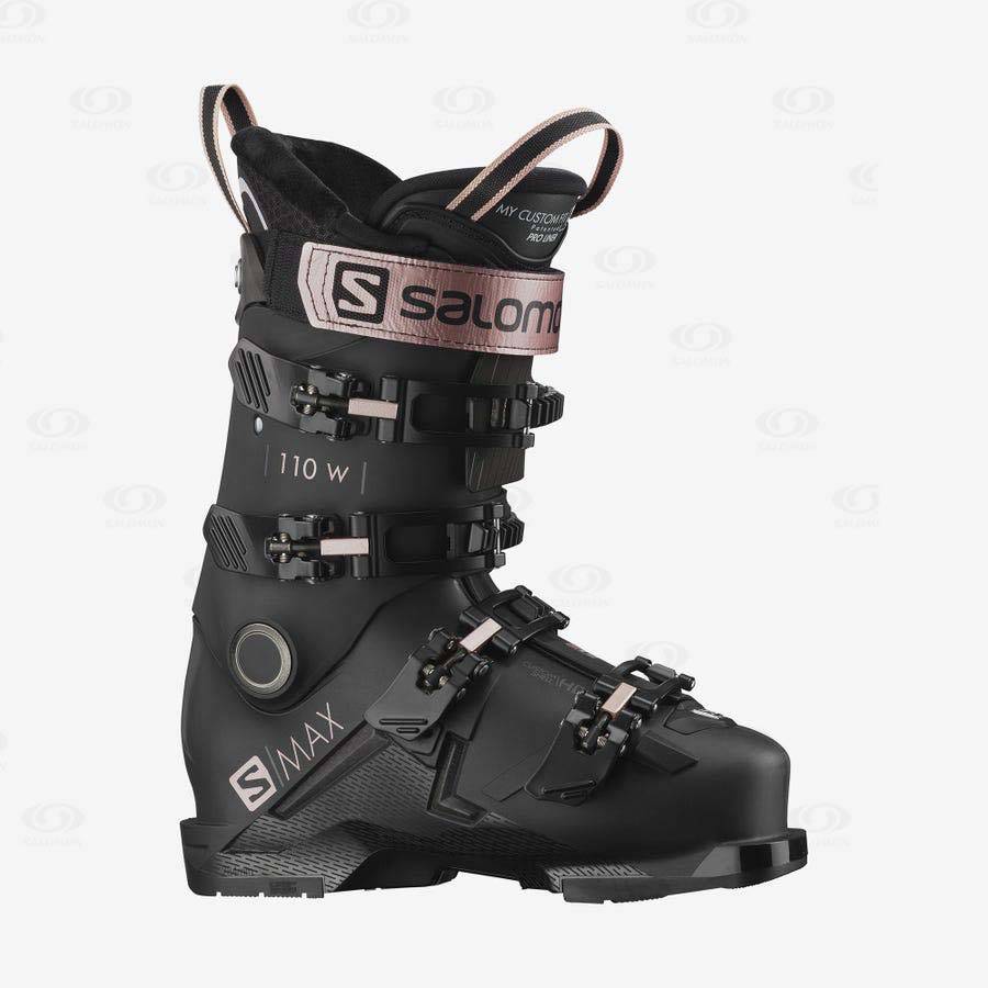Black Women\'s Salomon S/MAX 110 Ski Boots | USA-O1313