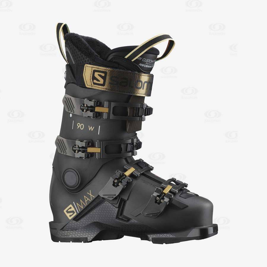 Black Women\'s Salomon S/MAX 90 Ski Boots | USA-O1448