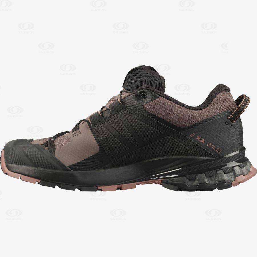 Black Women's Salomon XA WILD Hiking Shoes | USA-L2579