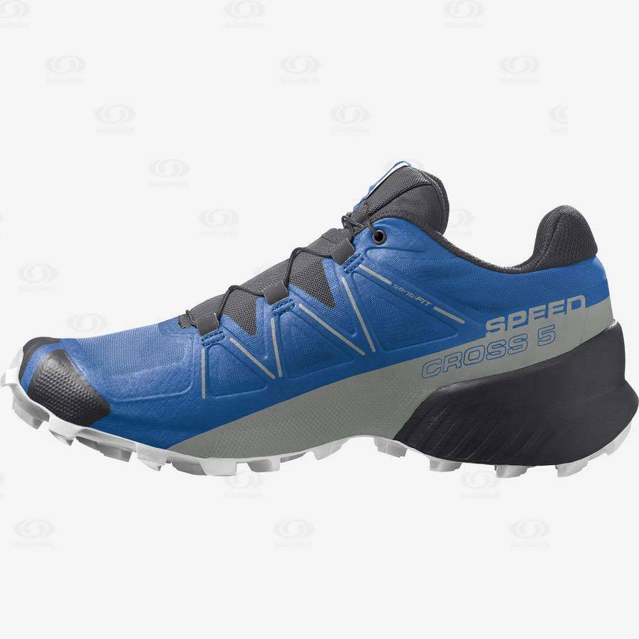 Blue / Black Men's Salomon SPEEDCROSS 5 Trail Running Shoes | USA-W3320