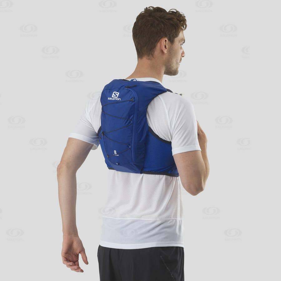 Blue Men's Salomon ACTIVE SKIN 8 Running Packs | USA-N2541