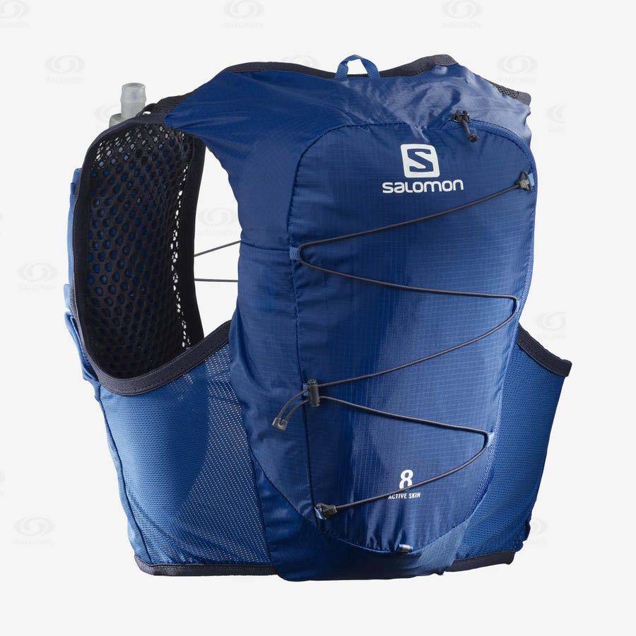 Blue Men\'s Salomon ACTIVE SKIN 8 Running Packs | USA-N2541