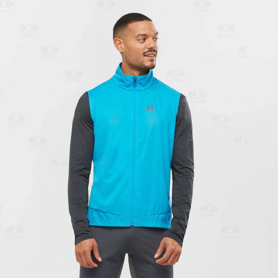 Blue Men's Salomon BONATTI AERO HYBRID Waterproof Jackets | USA-O1700