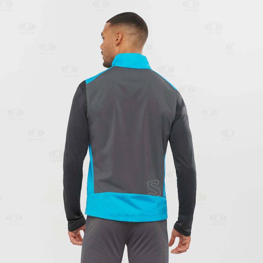 Blue Men's Salomon BONATTI AERO HYBRID Waterproof Jackets | USA-O1700