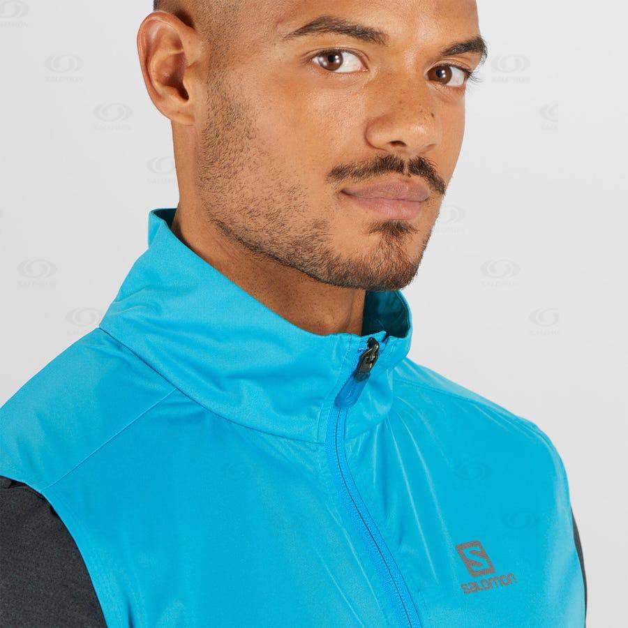 Blue Men's Salomon BONATTI AERO HYBRID Waterproof Jackets | USA-O1700