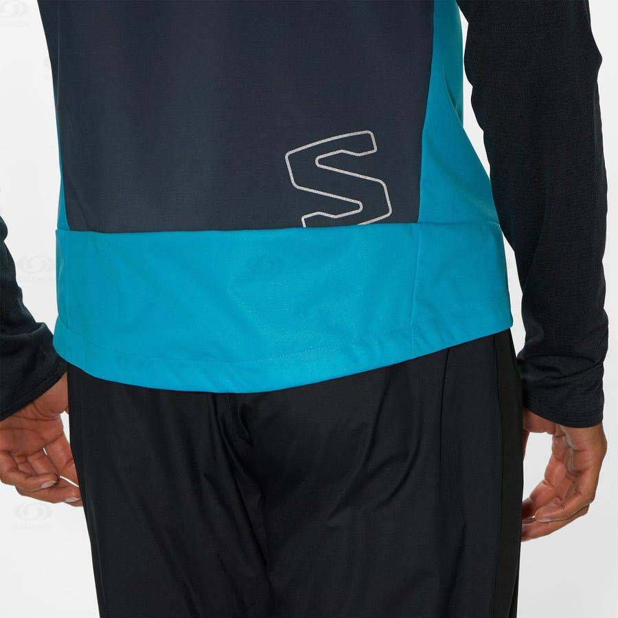 Blue Men's Salomon BONATTI AERO HYBRID Waterproof Jackets | USA-O1700