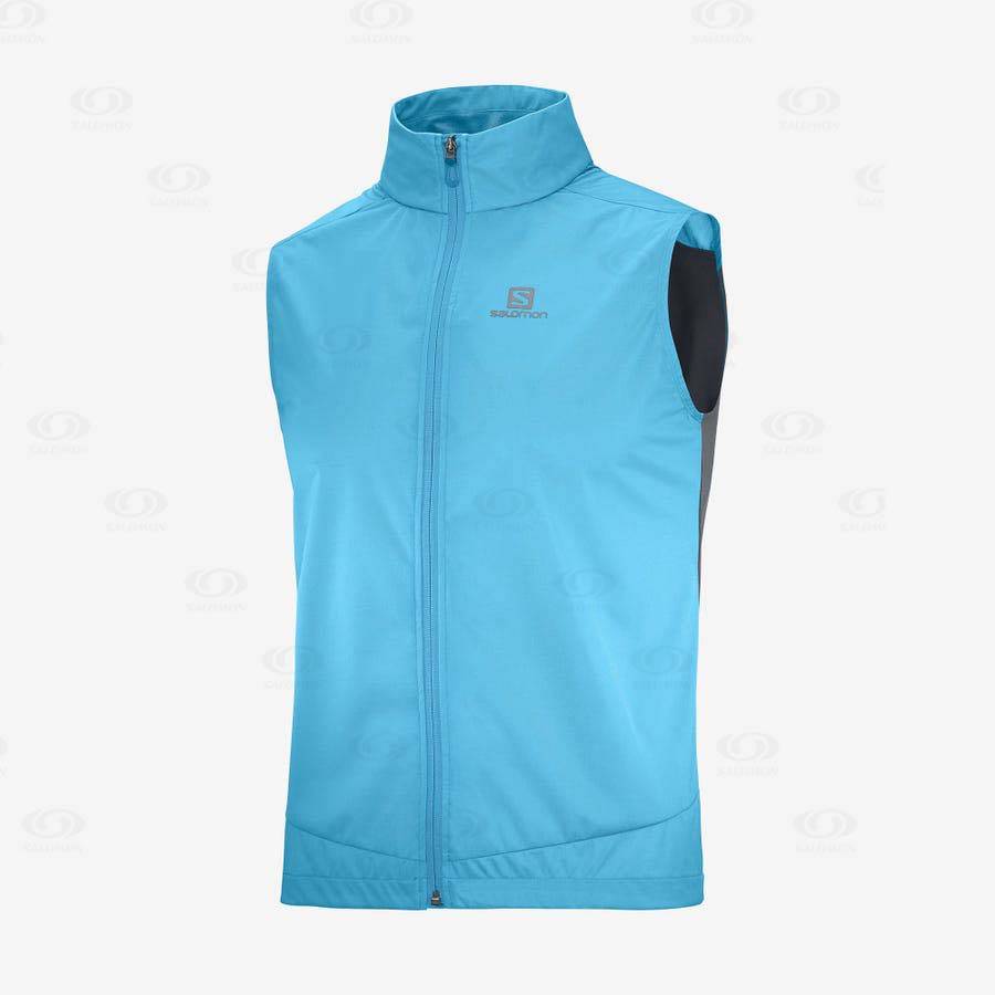 Blue Men\'s Salomon BONATTI AERO HYBRID Waterproof Jackets | USA-O1700