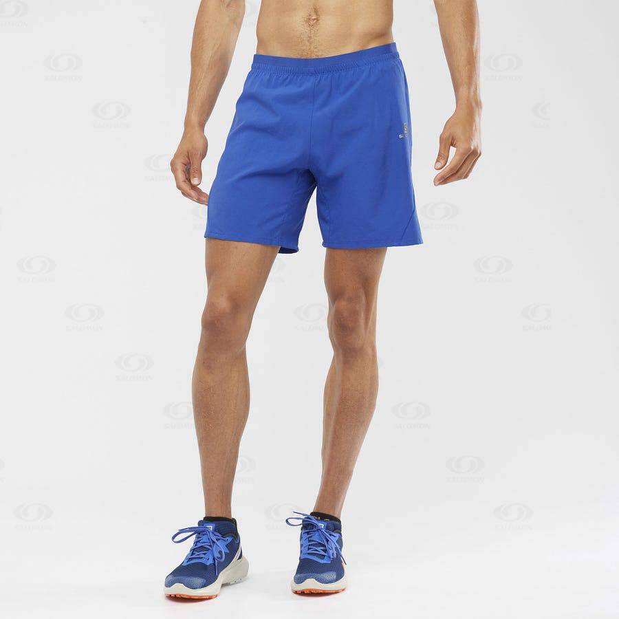 Blue Men's Salomon CROSS 7'' Shorts | USA-M1391