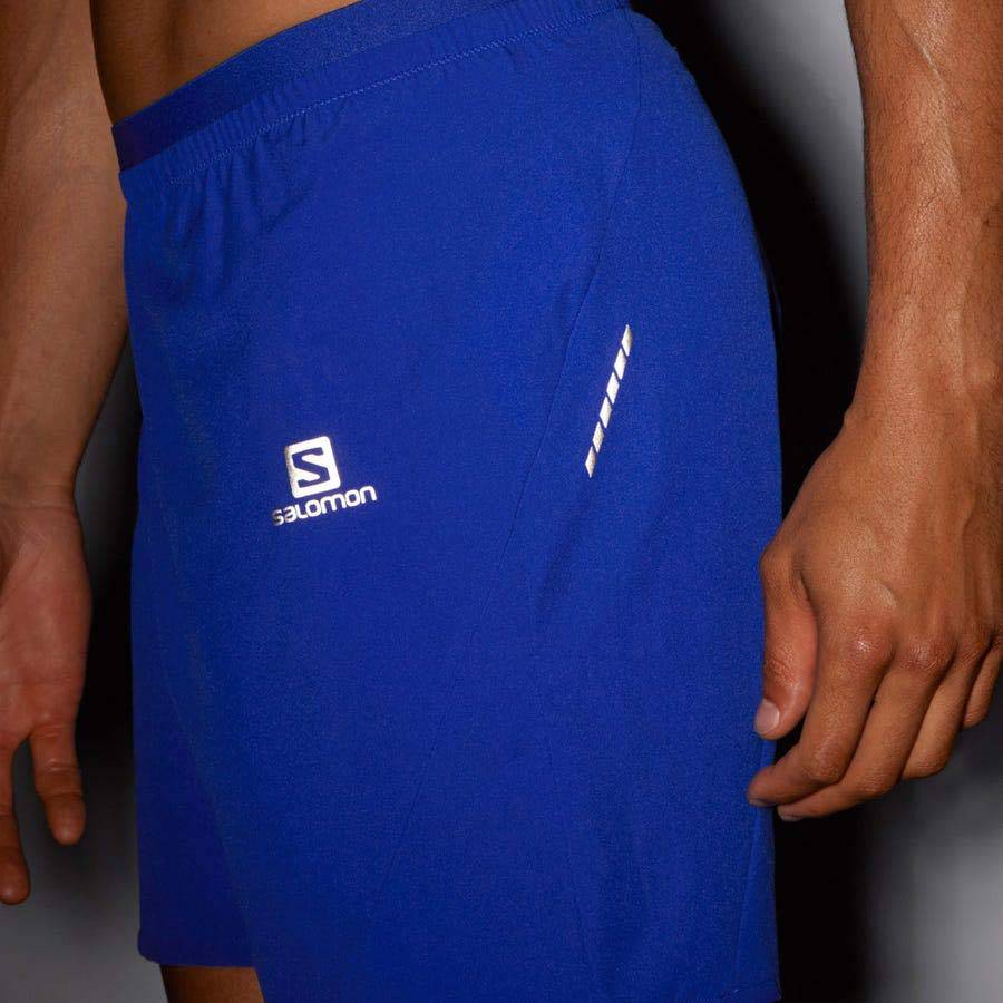 Blue Men's Salomon CROSS 7'' Shorts | USA-M1391