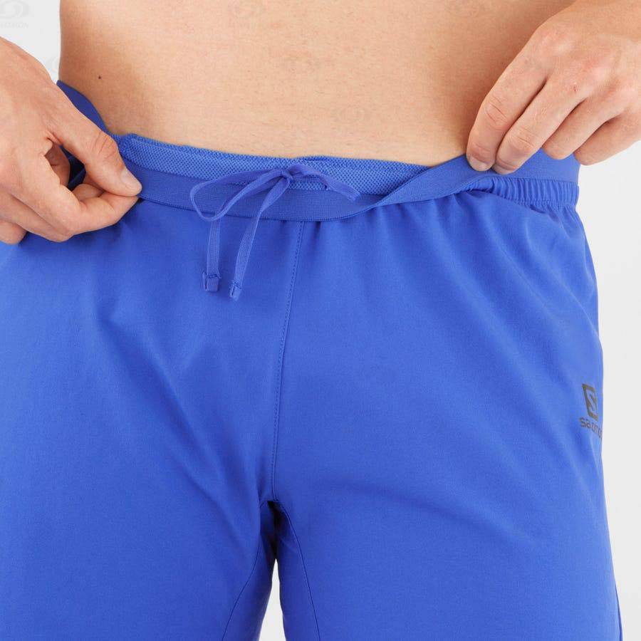 Blue Men's Salomon CROSS 7'' Shorts | USA-M1391