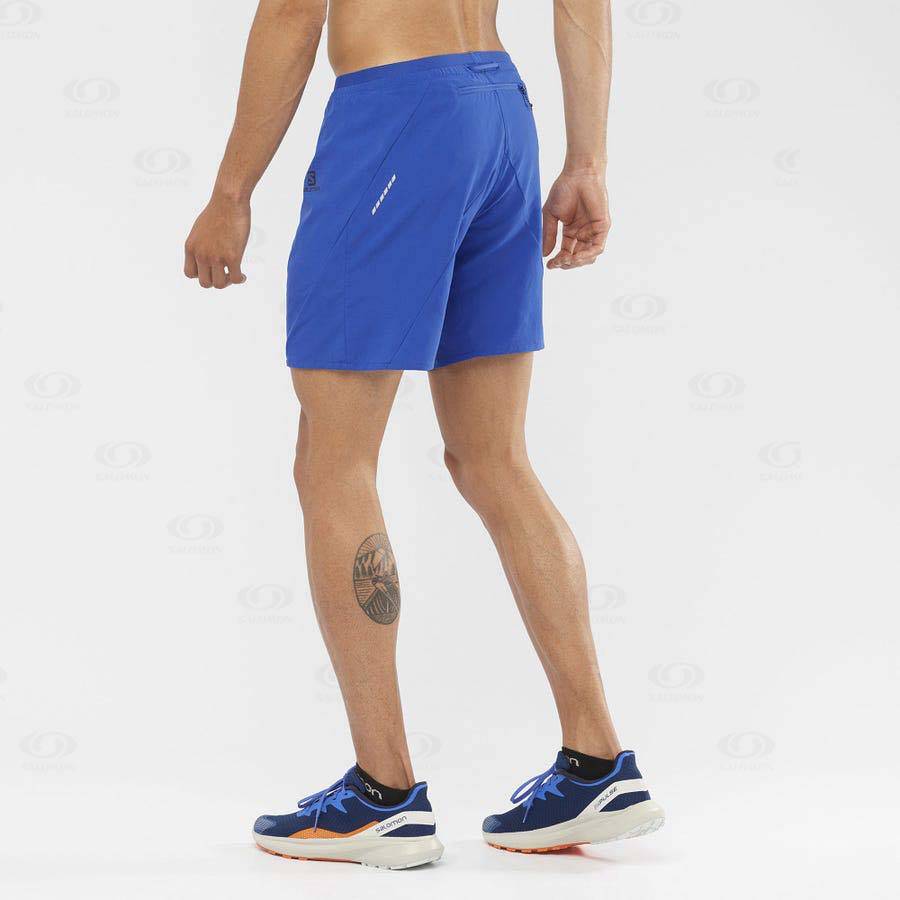 Blue Men's Salomon CROSS 7'' Shorts | USA-M1391