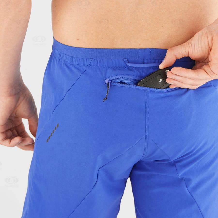 Blue Men's Salomon CROSS 7'' Shorts | USA-M1391