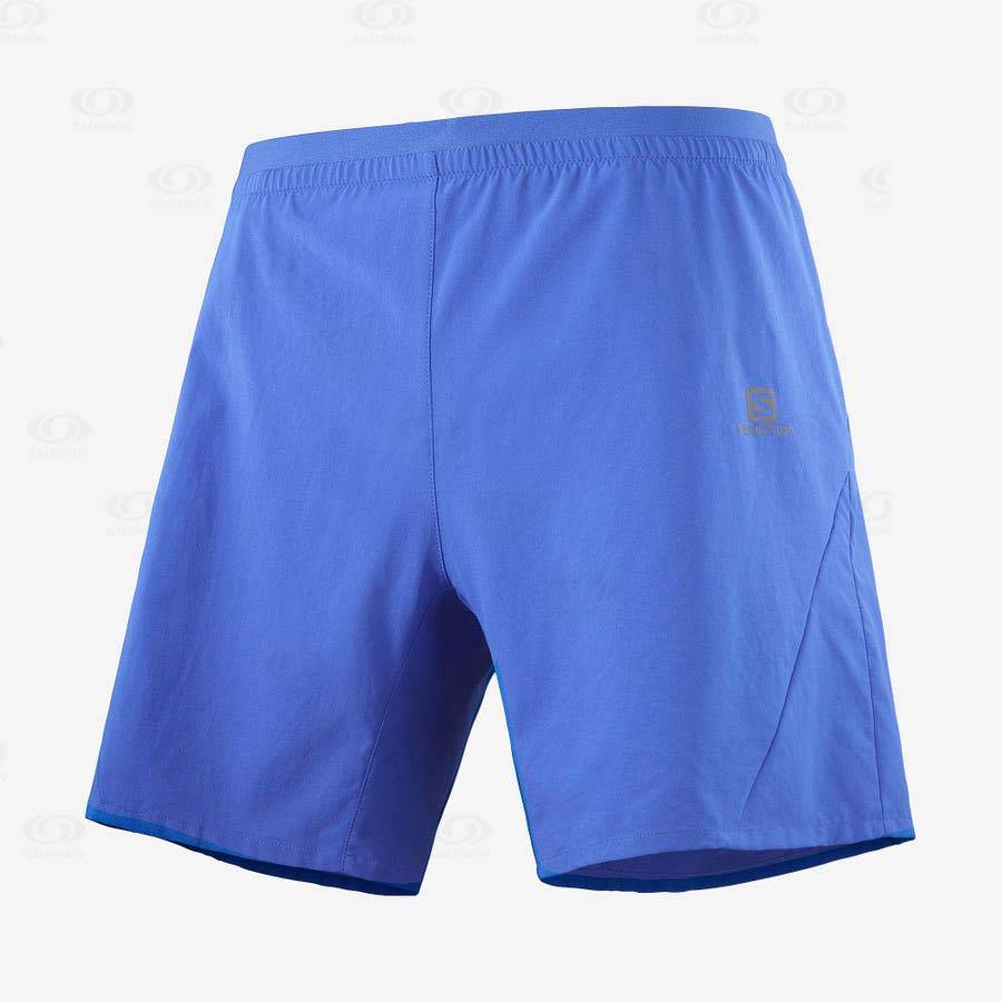 Blue Men\'s Salomon CROSS 7\'\' Shorts | USA-M1391