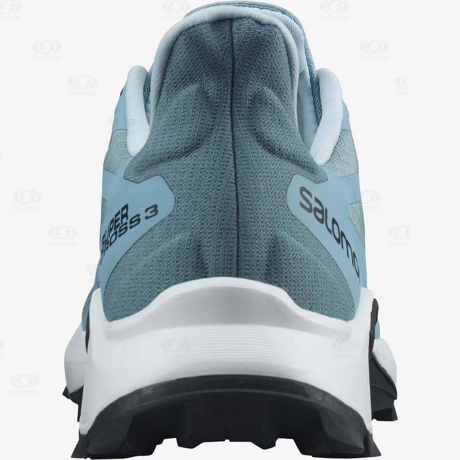 Blue / White Women's Salomon SUPERCROSS 3 Trail Running Shoes | USA-L2110