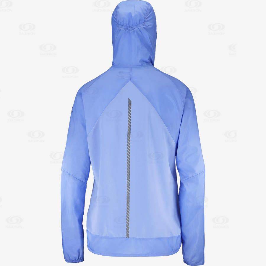 Blue Women's Salomon BONATTI CROSS WIND Windbreaker | USA-O1756