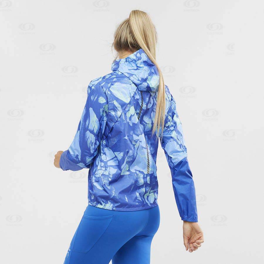 Blue Women's Salomon BONATTI WATERPROOF Waterproof Jackets | USA-O2365