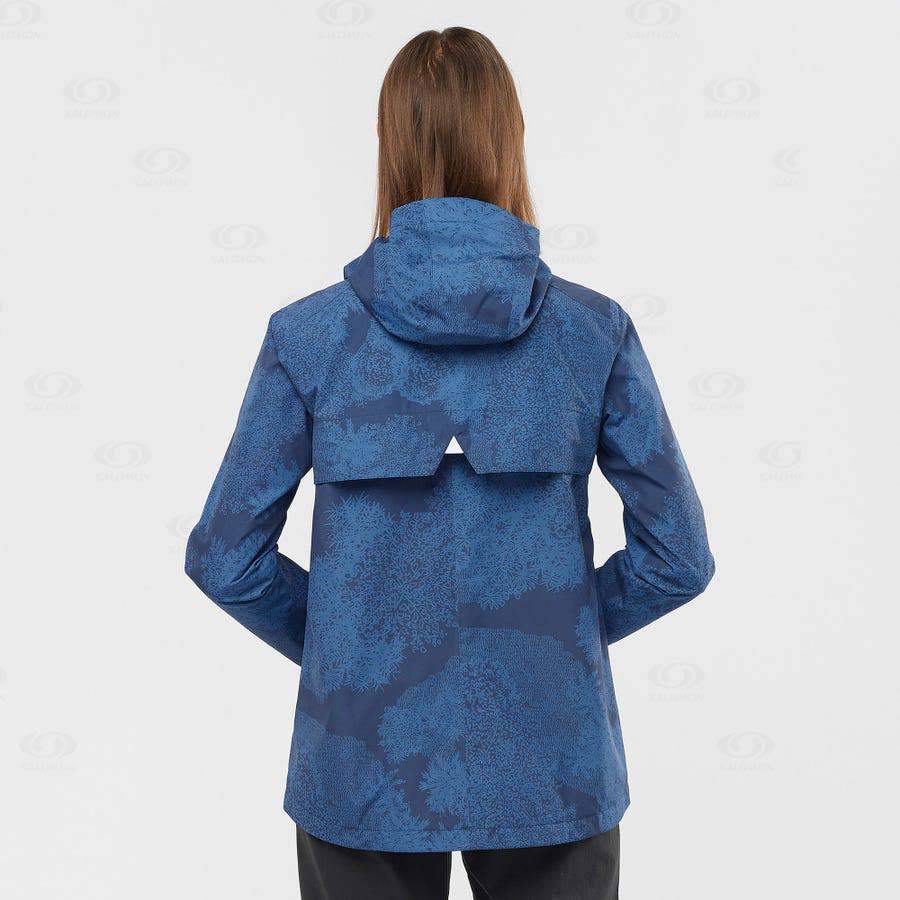 Blue Women's Salomon COMET WP JKT W Waterproof Jackets | USA-A2130