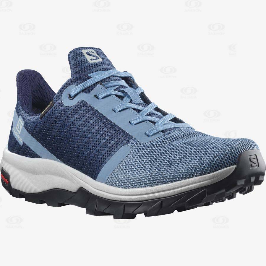 Blue Women's Salomon OUTBOUND PRISM GORE-TEX Hiking Shoes | USA-O1826