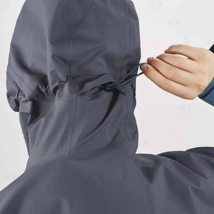 Blue Women's Salomon OUTLINE GORE-TEX HYBRID Waterproof Jackets | USA-S2290