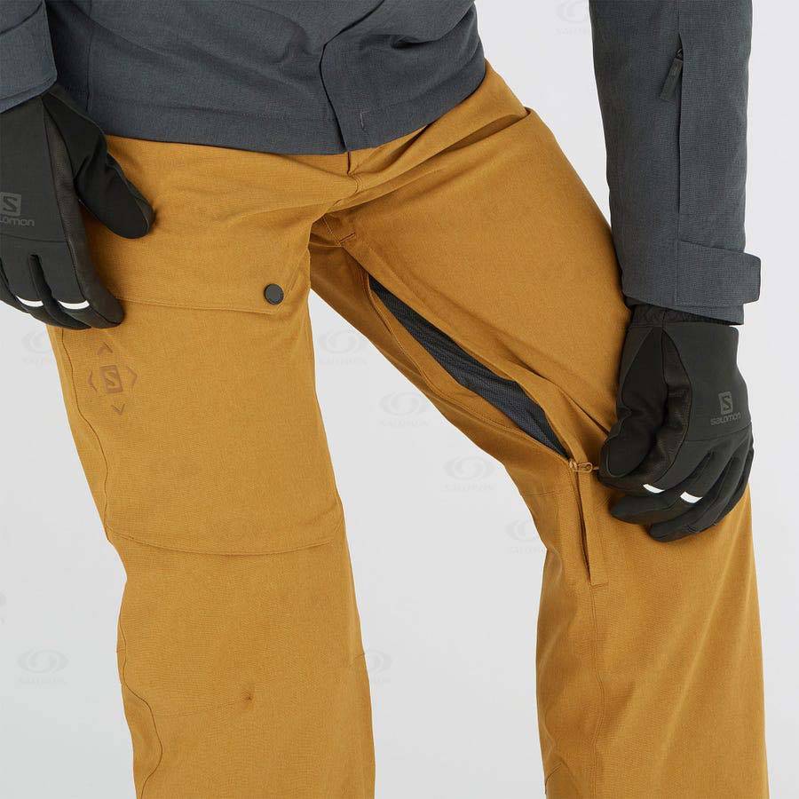 Brown Men's Salomon UNTRACKED Ski Pants | USA-M2511