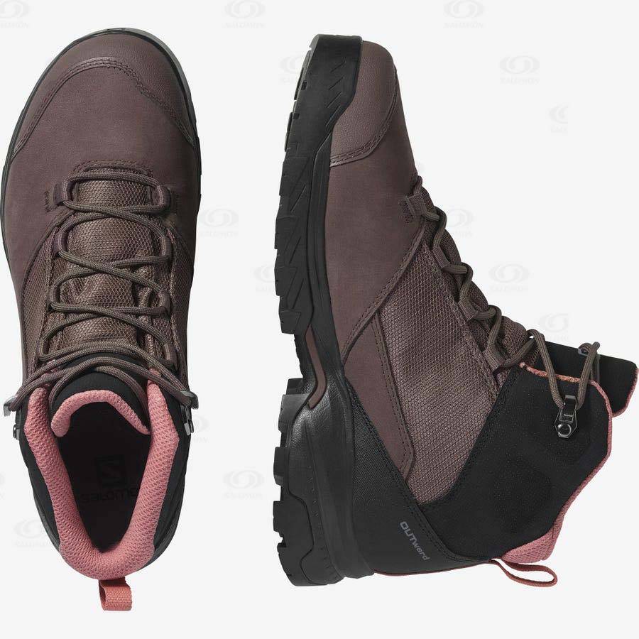 Brown Women's Salomon OUTWARD GORE-TEX Hiking Boots | USA-M1048