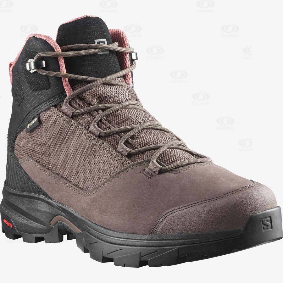 Brown Women's Salomon OUTWARD GORE-TEX Hiking Boots | USA-M1048