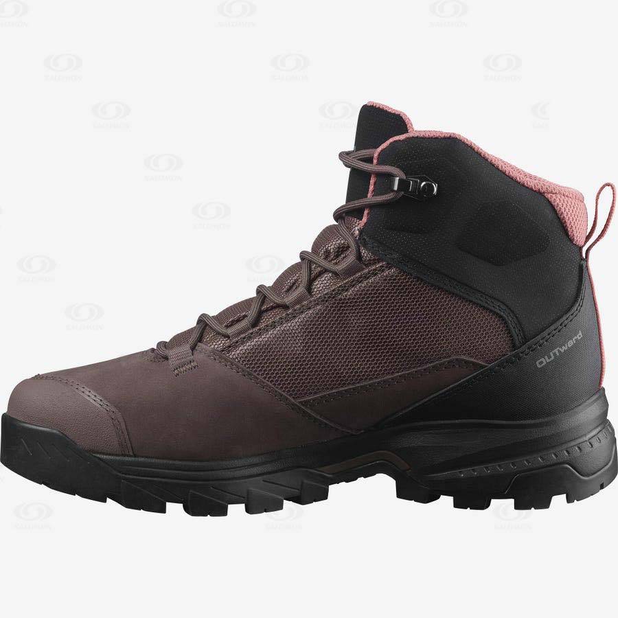 Brown Women's Salomon OUTWARD GORE-TEX Hiking Boots | USA-M1048