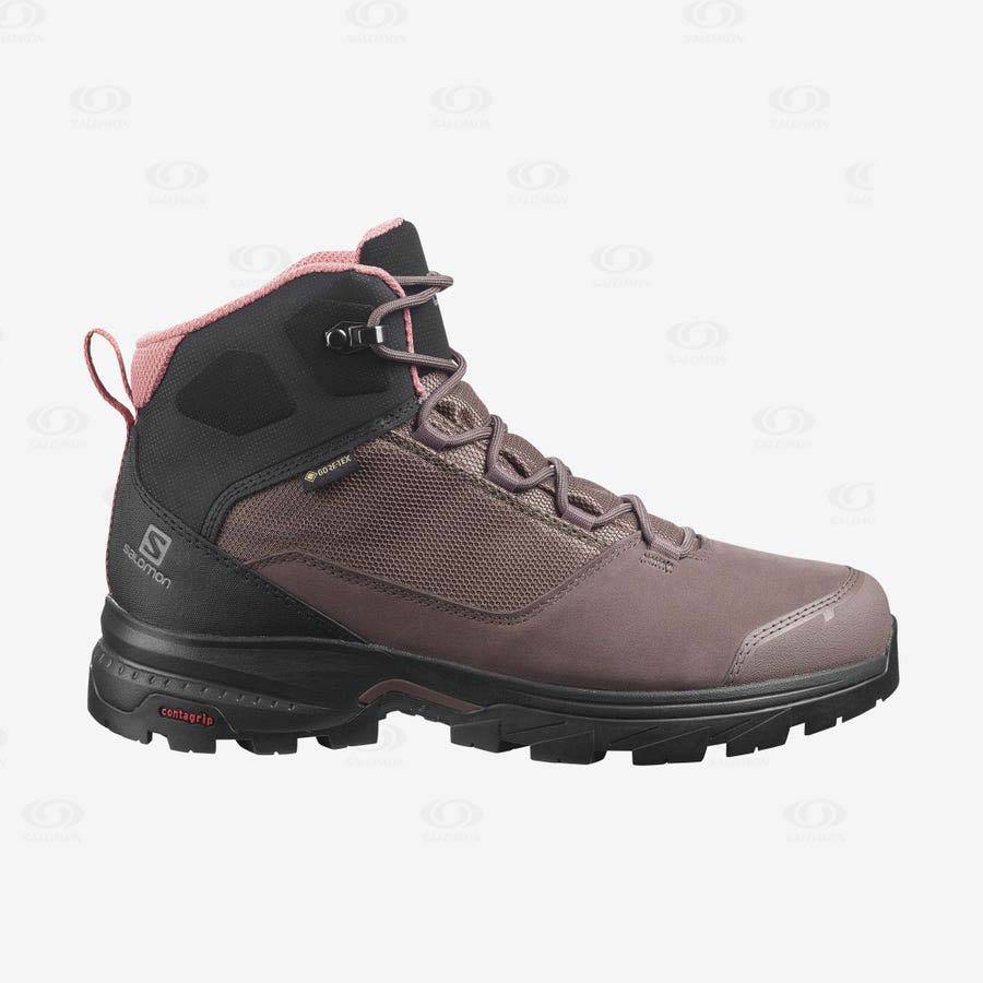 Brown Women\'s Salomon OUTWARD GORE-TEX Waterproof Shoes | USA-N2163