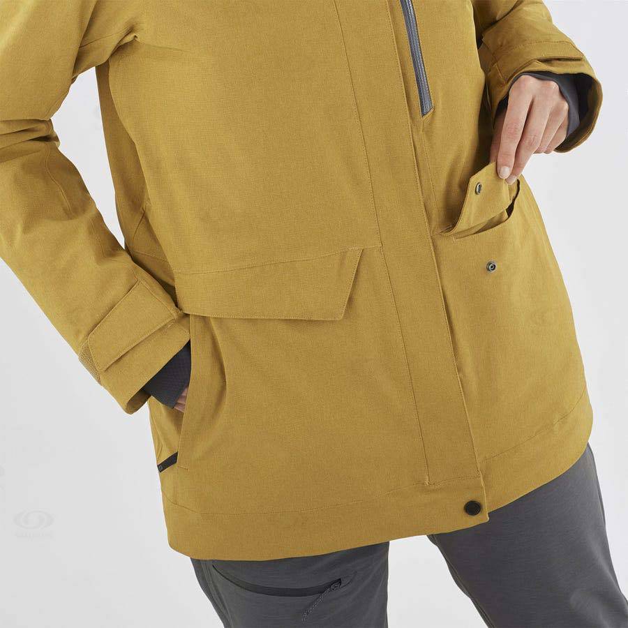 Brown Women's Salomon STANCE CARGO Ski Jackets | USA-O2358