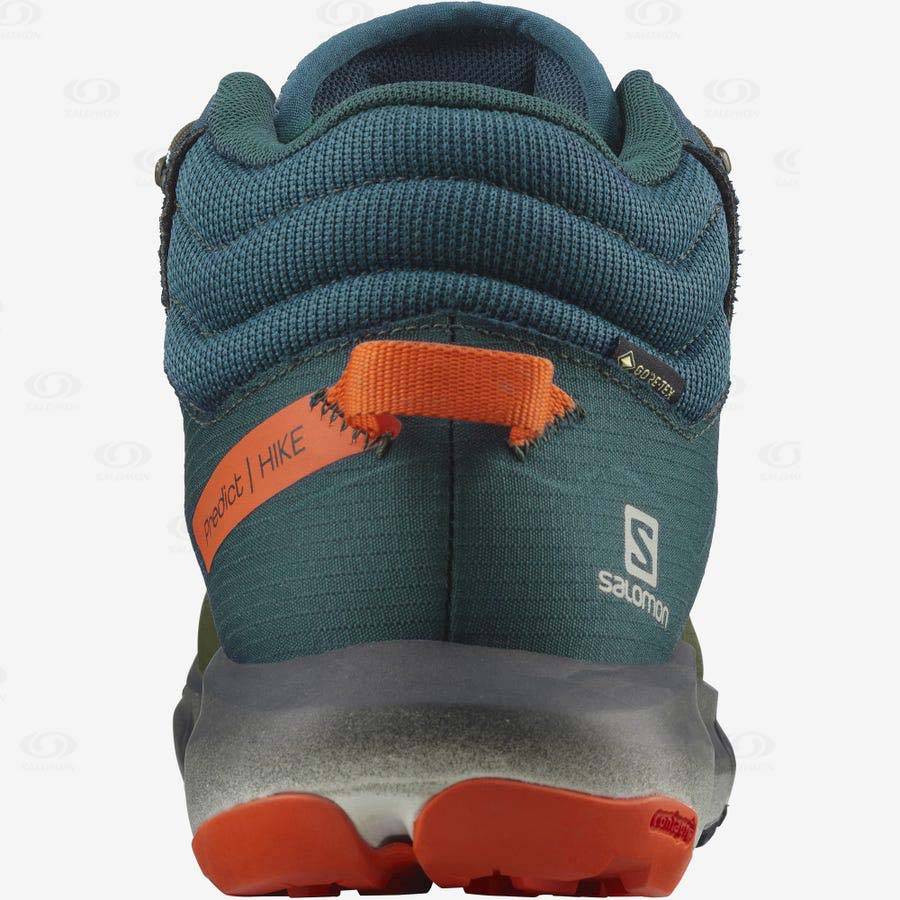 Deep Green / Olive Men's Salomon PREDICT HIKE MID GORE-TEX Hiking Boots | USA-O1595