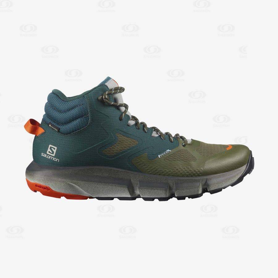 Deep Green / Olive Men\'s Salomon PREDICT HIKE MID GORE-TEX Hiking Boots | USA-O1595