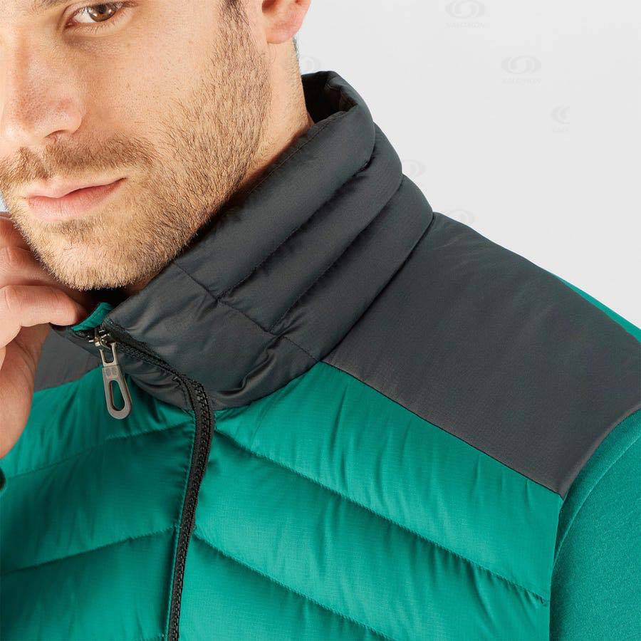 Green Men's Salomon ESSENTIAL XWARM DOWN Insulated Jackets | USA-M1433