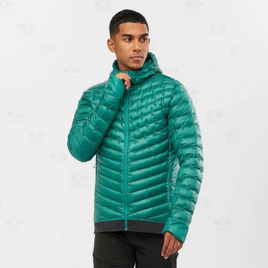 Green Men's Salomon OUTLINE DOWN Insulated Jackets | USA-S1366