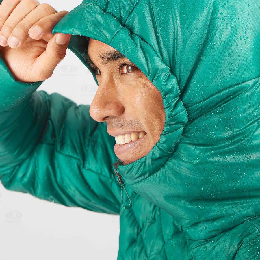 Green Men's Salomon OUTLINE DOWN Insulated Jackets | USA-S1366