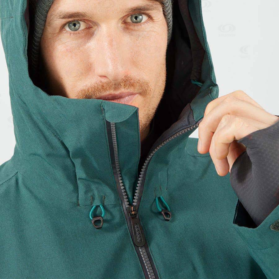 Green Men's Salomon UNTRACKED Ski Jackets | USA-N1890