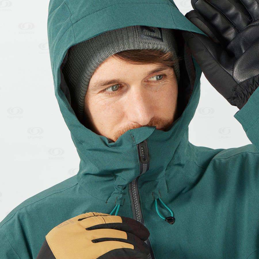 Green Men's Salomon UNTRACKED Ski Jackets | USA-N1890