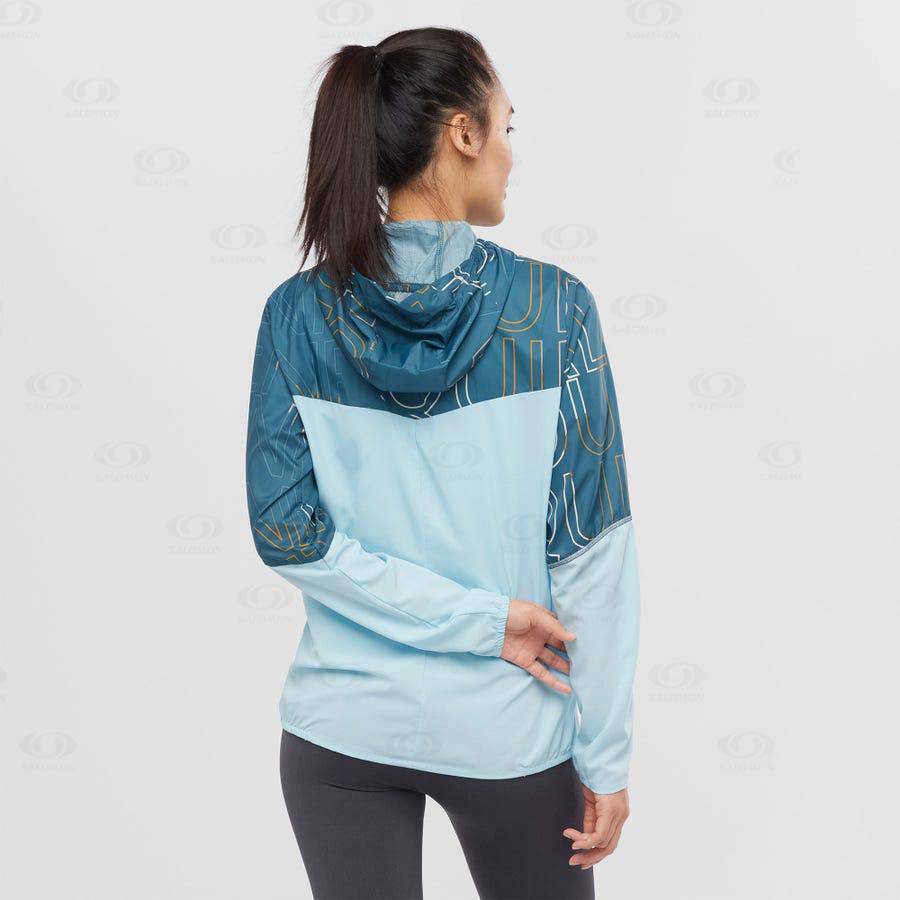 Green Women's Salomon AGILE WIND Windbreaker | USA-wN1288
