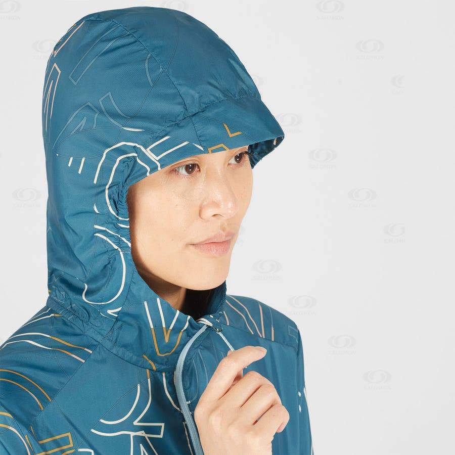 Green Women's Salomon AGILE WIND Windbreaker | USA-wN1288