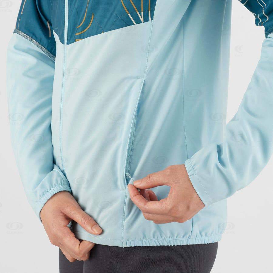 Green Women's Salomon AGILE WIND Windbreaker | USA-wN1288