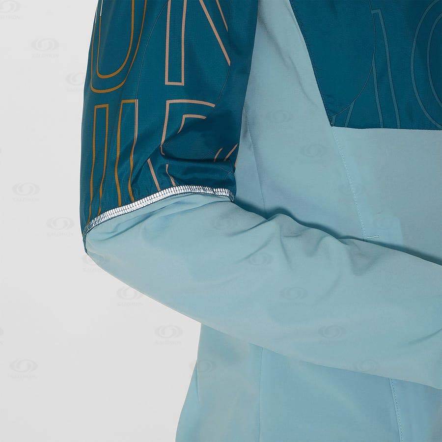 Green Women's Salomon AGILE WIND Windbreaker | USA-wN1288