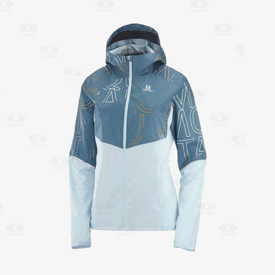 Green Women\'s Salomon AGILE WIND Windbreaker | USA-wN1288