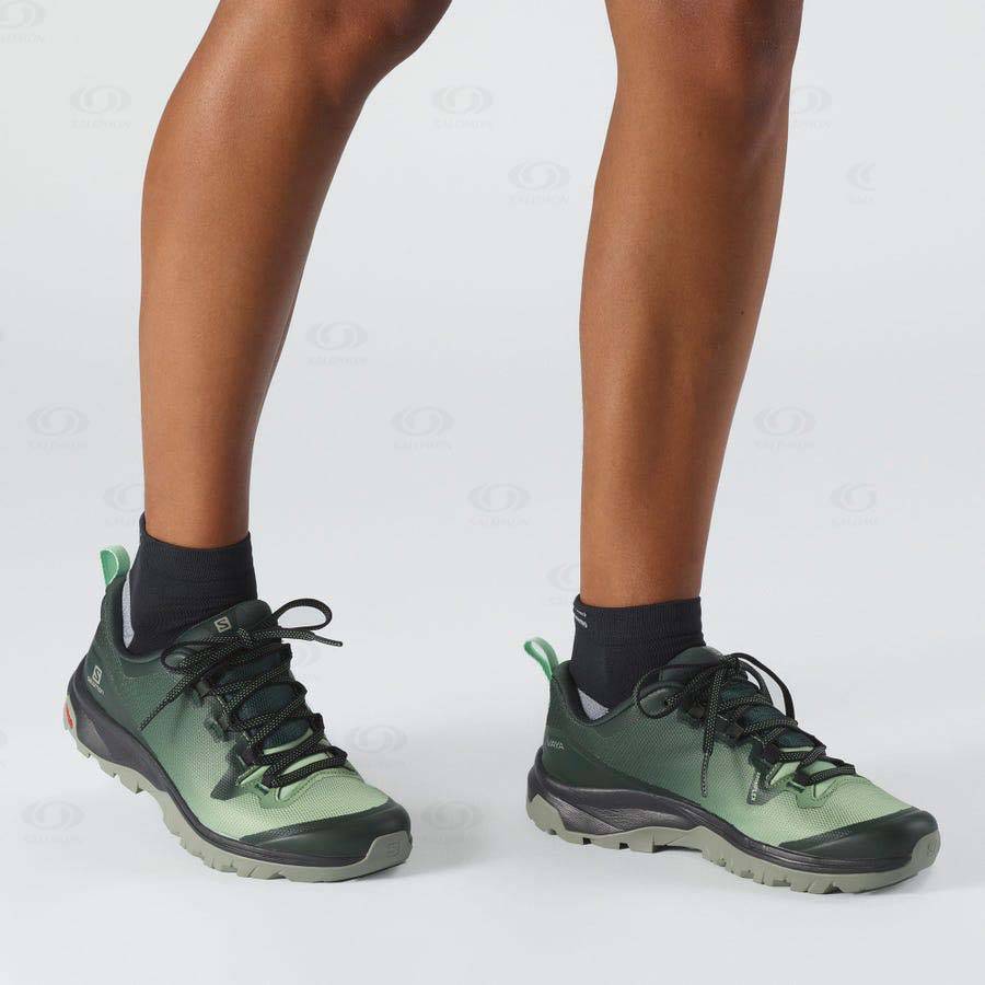 Green Women's Salomon VAYA Hiking Shoes | USA-M1580