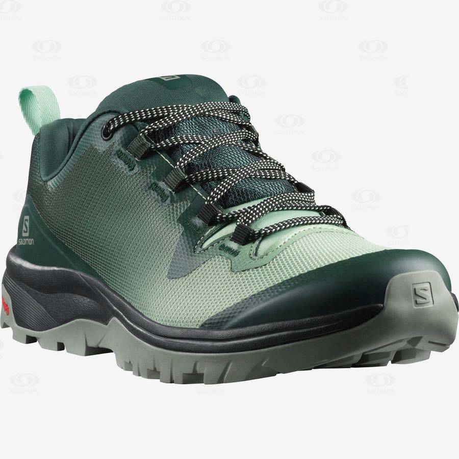 Green Women's Salomon VAYA Hiking Shoes | USA-M1580